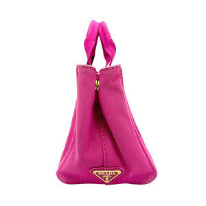 Prada Magenta Canapa Bag Canvas Gold Shoulder